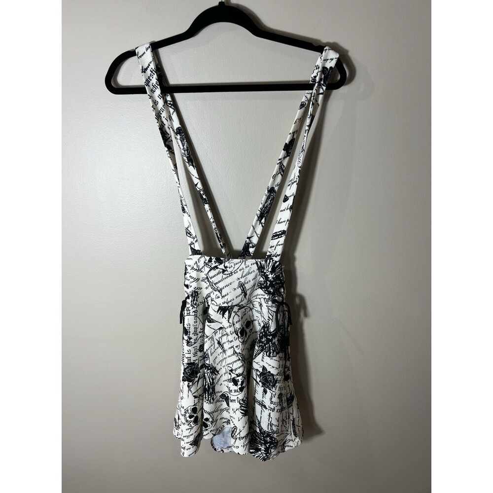 Midnight Hour Cottagecore Lace-Up Edgar Allen Poe Raven Suspender Skirt Small